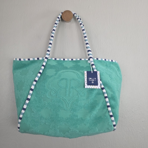 Roller Rabbit Handbags - NWT Roller Rabbit Target Star Geo Terry Beach Large Tote Bag